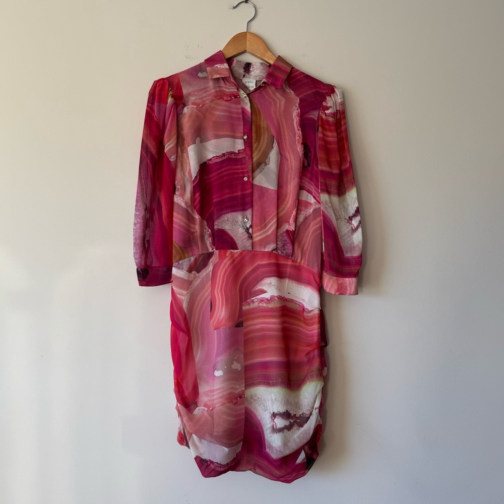 NWOT Sara Roka Thalie Dress in Pink Agatha